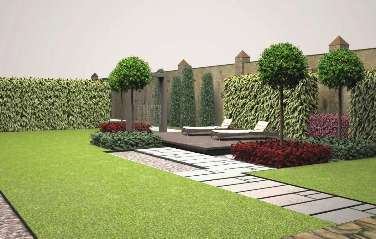 Садовый участок в стиле минимализм - сад и клумба