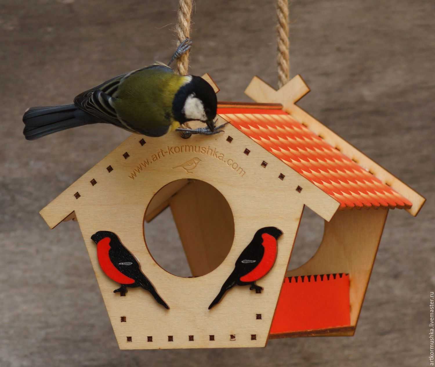Кормушки для птиц из дерева, фанеры: как сделать